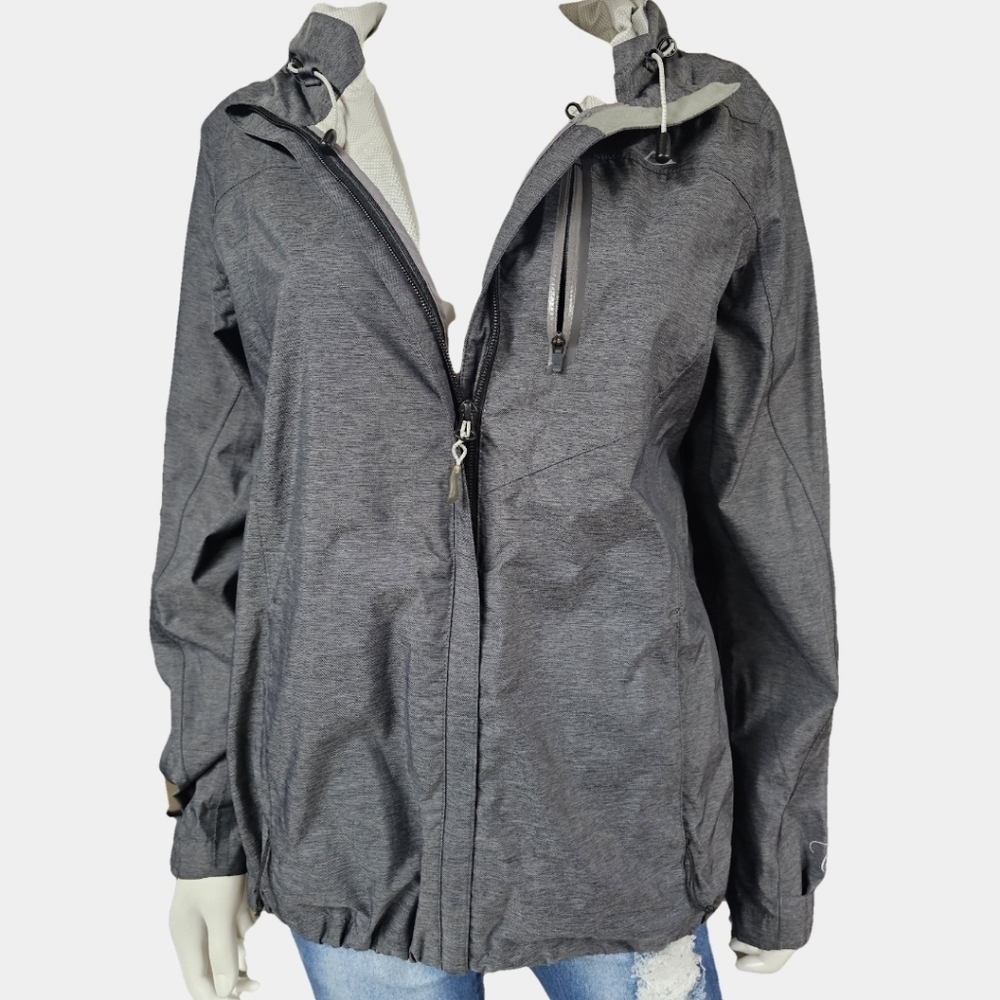 Paradox Long Sleeve Hooded Packable Rain Jacket Size M